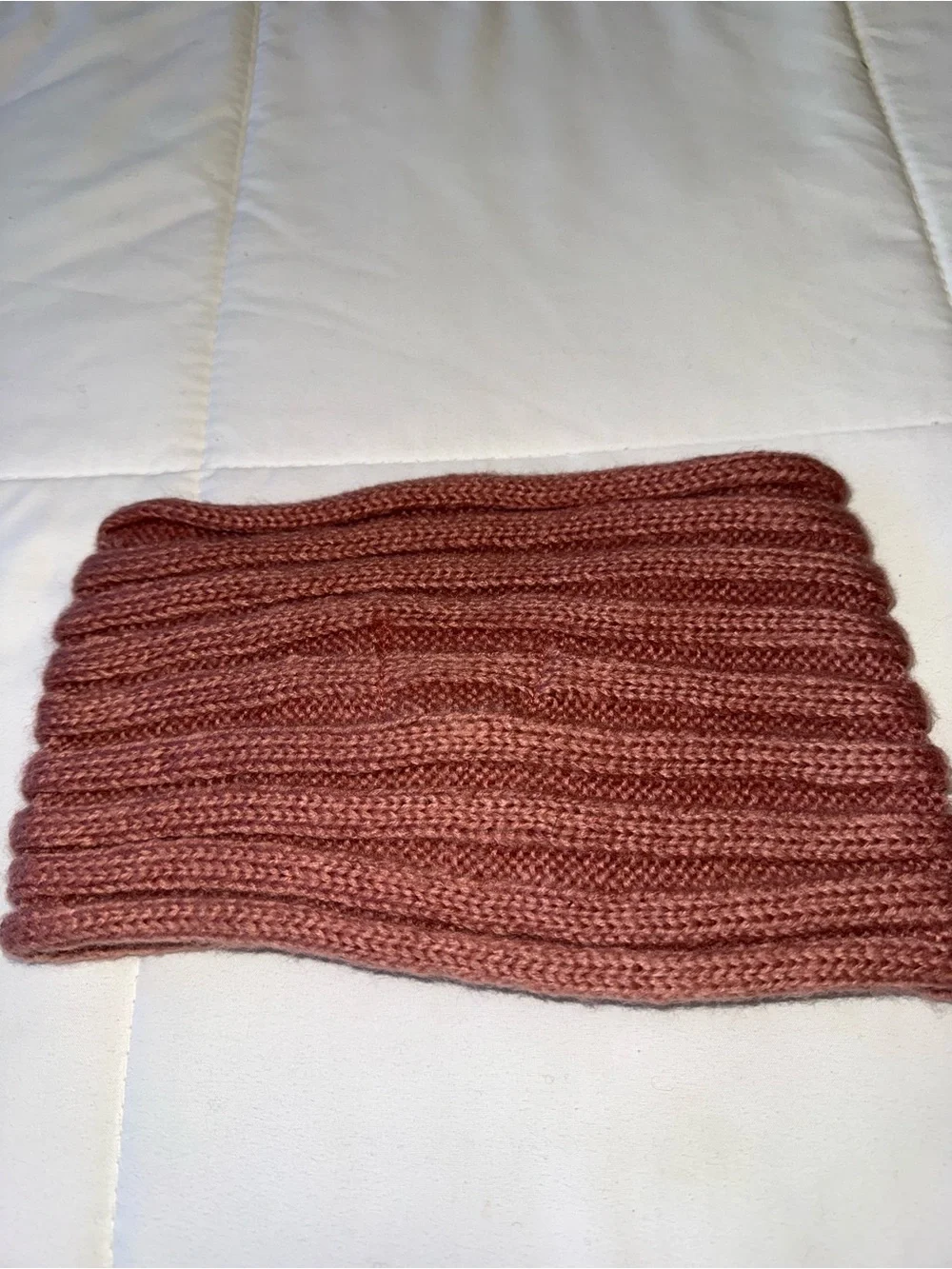 C.C. Exclusive dusty Rose Beaded Ribbed Knit Headband,  ear-warmer jewel flower